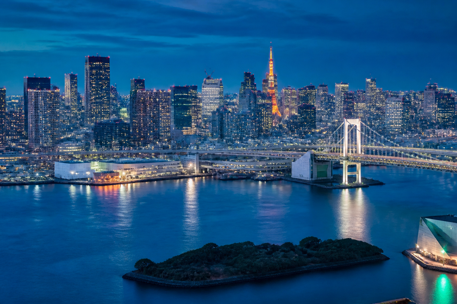 Tokyo skyline and city lights